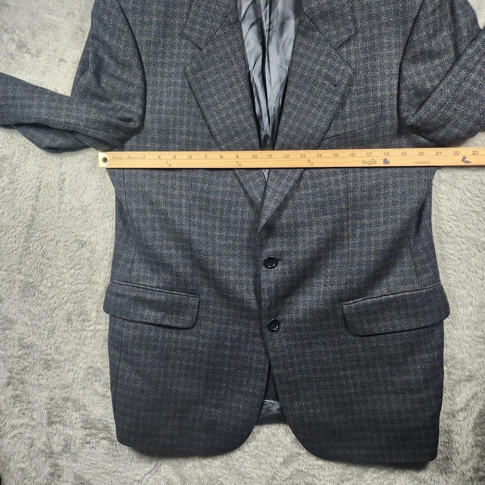 Hugo Boss Blazer Mens 42R Gray Check Tweed Cashmere Wool Sport Coat Jacket